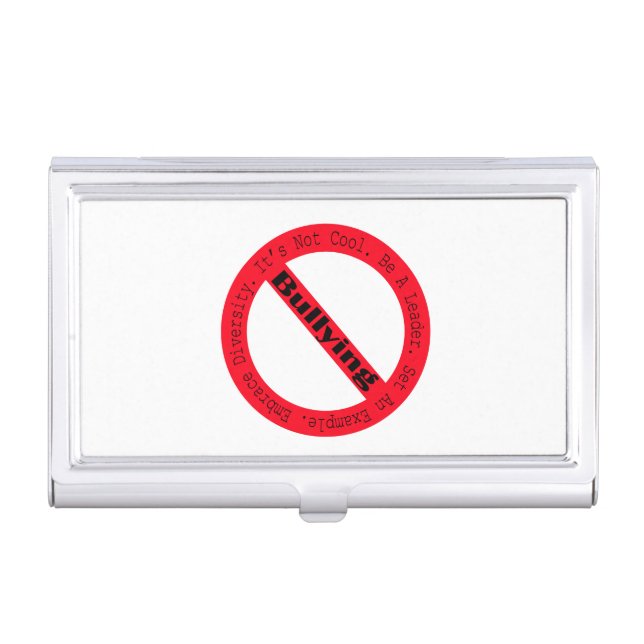 Stop Bullying-Logo by Shirley Taylor Business Card Case (Front)