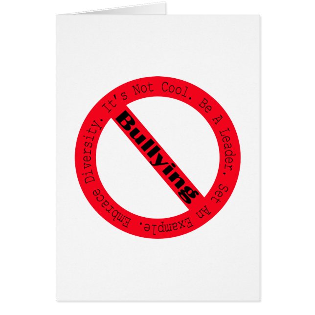 Stop Bullying-Logo by Shirley Taylor Cards (Front)