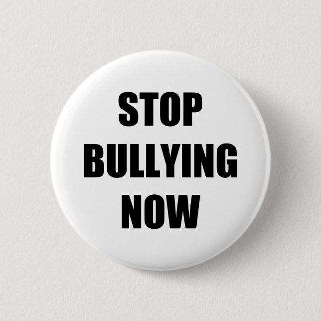 Stop bullying now pinback button (Front)