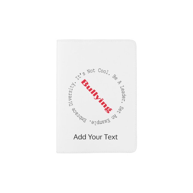 Stop Bullying-Outline by Shirley Taylor Passport Holder (Front)