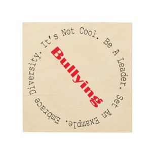 Stop Bullying-Outline by Shirley Taylor Wood Wall Art