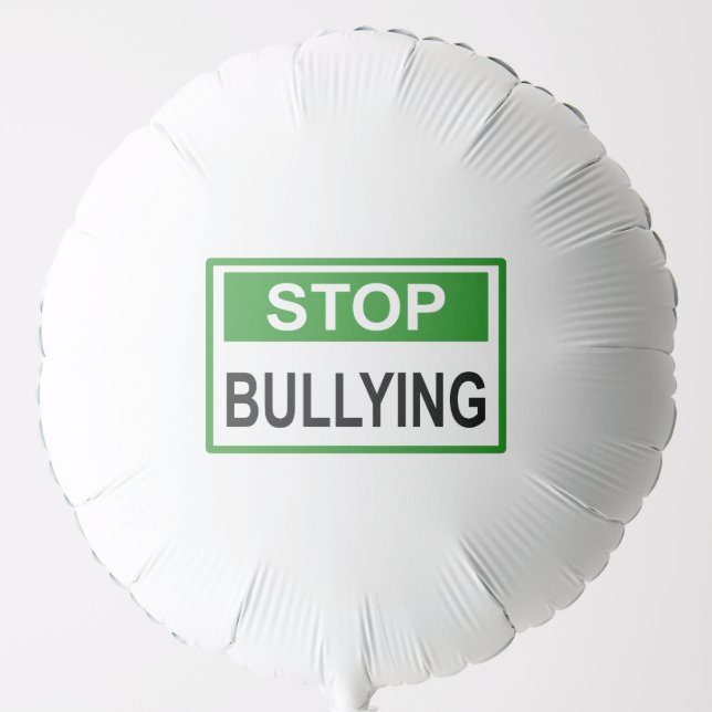 Stop Bullying Sign green Balloon (Front)