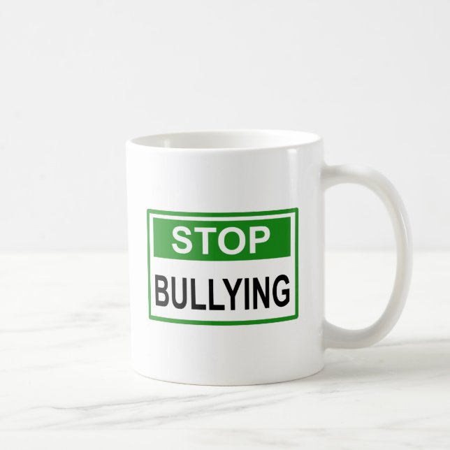 Stop Bullying Sign green Coffee Mug (Right)
