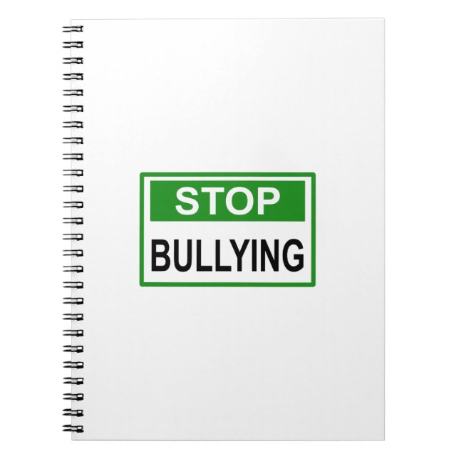 Stop Bullying Sign green Notebook (Front)