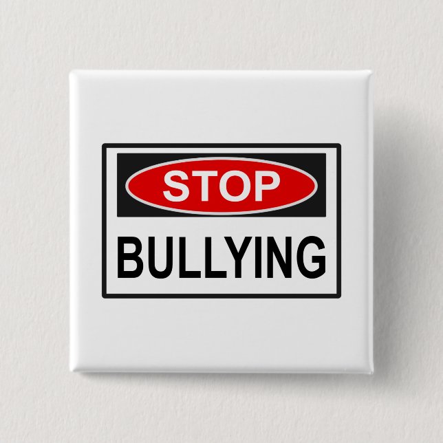 Stop Bullying Sign red Button (Front)