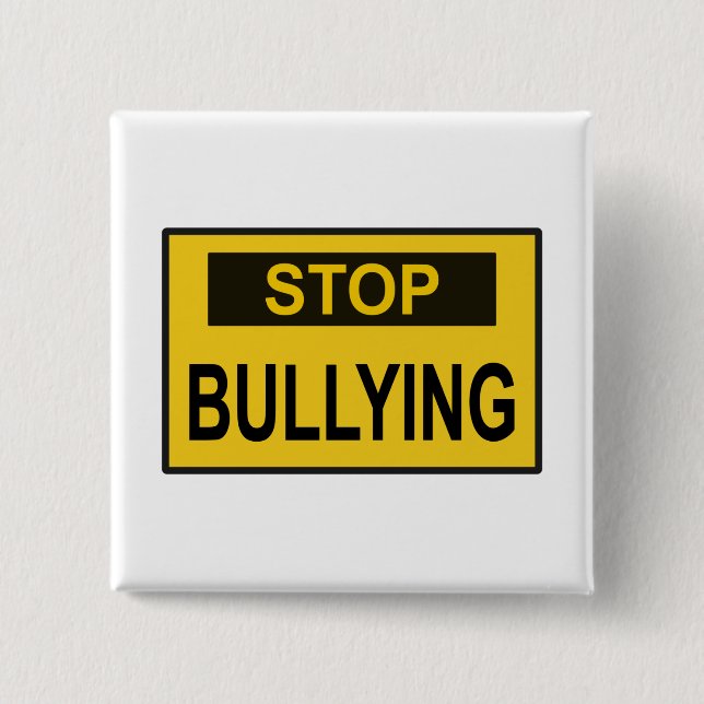 Stop Bullying Sign yellow Button (Front)