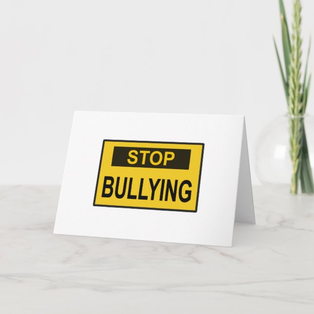 Stop Bullying Sign yellow Card (Front)