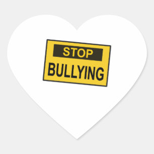 Stop Bullying Sign yellow Heart Sticker
