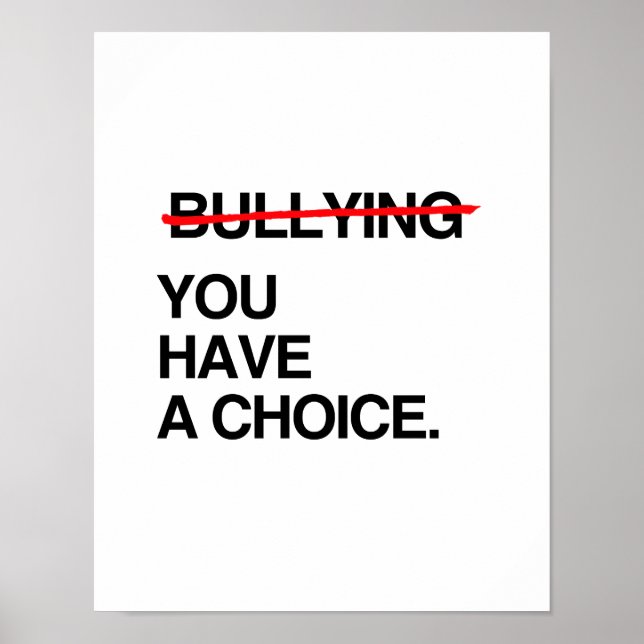 STOP BULLYING YOU HAVE A CHOICE POSTER (Front)