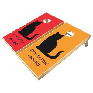 Stop Cattin' Around Cornhole Set