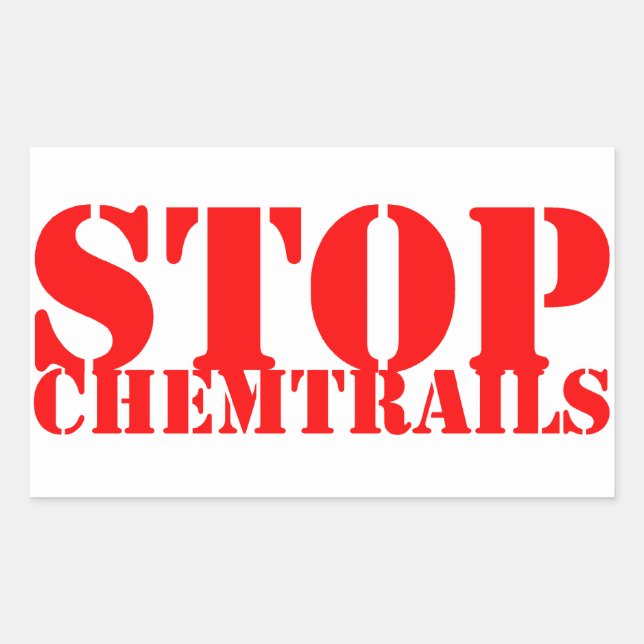 Stop Chemtrails - Rectangular Adhesive Sticker (Front)
