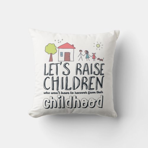 Stop Child Abuse Awareness Hope and Love Campaign Throw Pillow