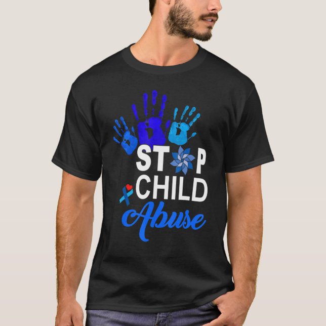 Stop Child Abuse Child Abuse Prevention Awareness  T-Shirt (Front)