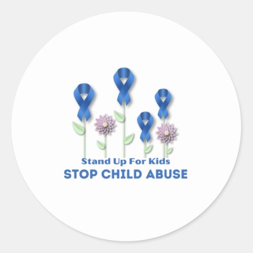 Stop Child Abuse  Classic Round Sticker