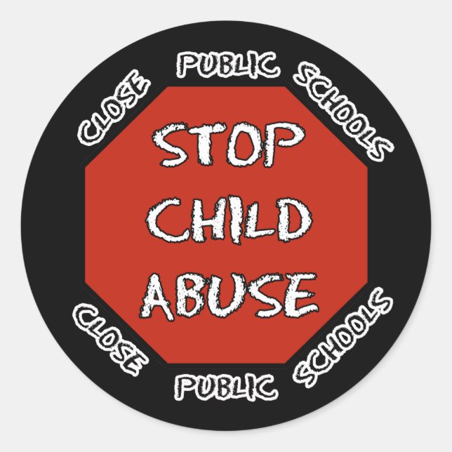 Stop Child Abuse Classic Round Sticker (Front)