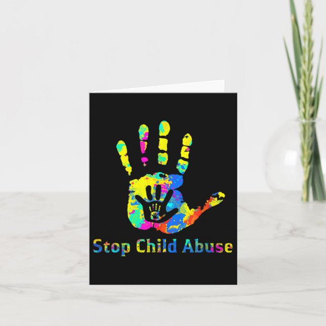 Stop Child Abuse Prevention Awareness Month Blue R Card (Front)