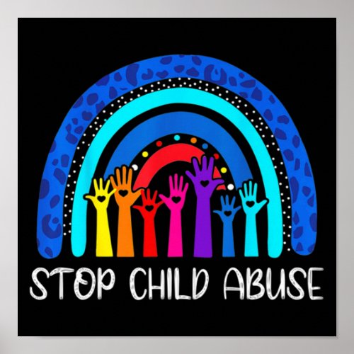 Stop Child Abuse Prevetion Awareness Month Rainbow Poster