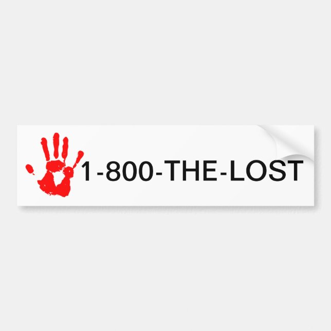 Stop Child / Human Trafficking 1-800-THE-LOST Bumper Sticker (Front)