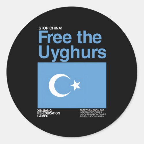 Stop China Free The Uyghurs Classic Round Sticker