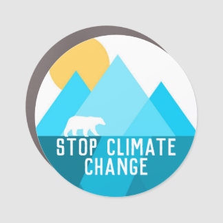 Stop Climate Change Polar Bear Glacier Car Magnet