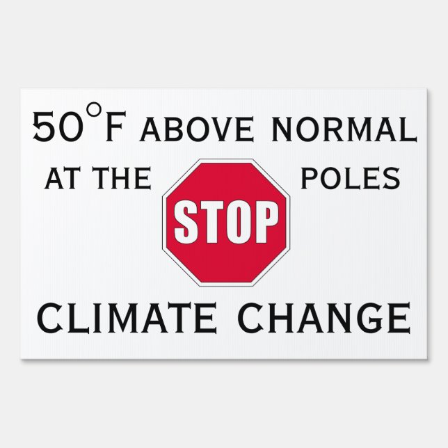 Stop Climate Change Sign (Front)