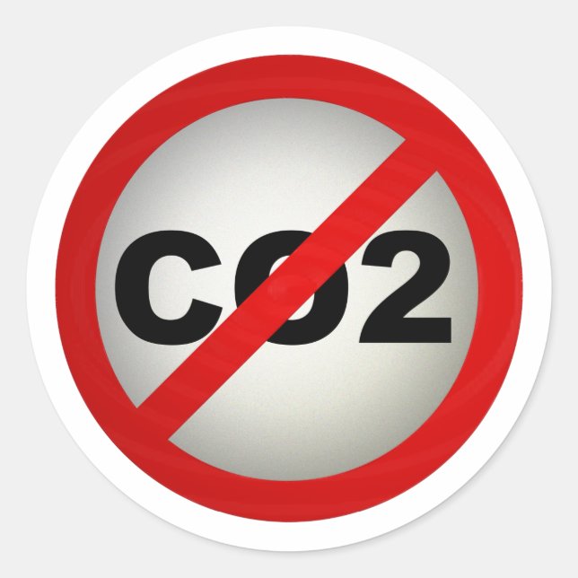Stop CO2 Classic Round Sticker (Front)