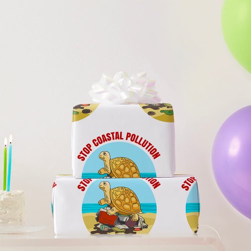 Stop Coastal Pollution Wrapping Paper