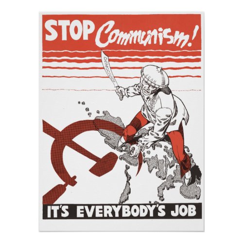 Stop Communism Vintage Poster