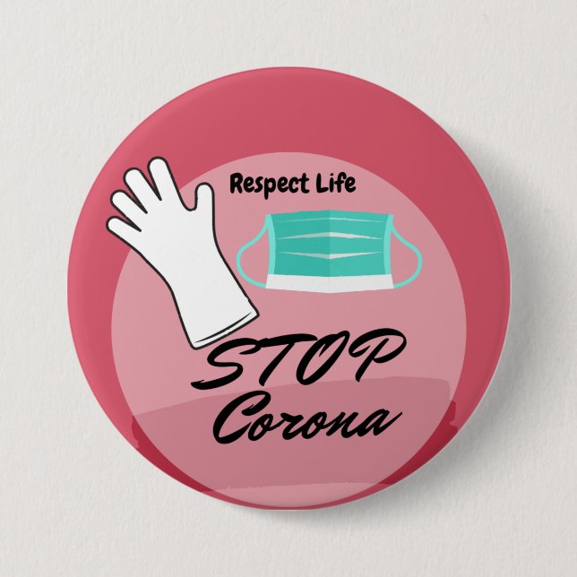 Stop Corona Virus Button (Front)