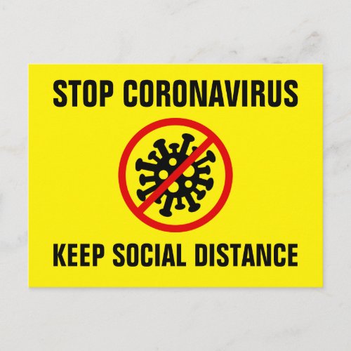 Stop Corona Virus Covid 19 Slow the spread custom Postcard