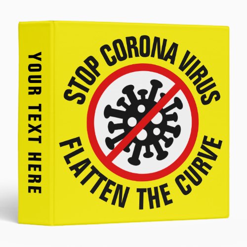 Stop Corona Virus Flatten The Curve Covid_19 3 Ring Binder