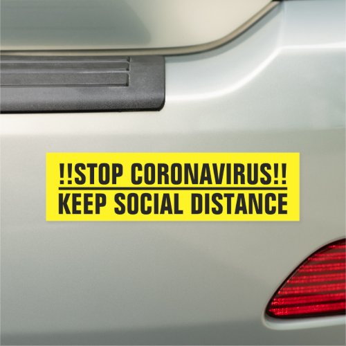 Stop CoronaVirus Covid19 Keep Social Distance Car Magnet