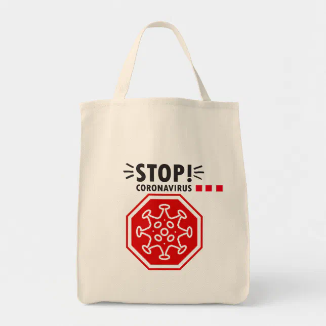 Stop Coronavirus! Elbow Bump Handshake, Distance Tote Bag | Zazzle