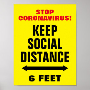 Stop CoronaVirus slogan Keep Social Distance sign
