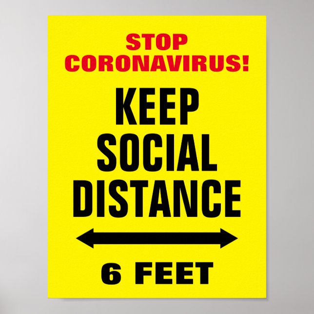 Stop CoronaVirus slogan Keep Social Distance sign (Front)