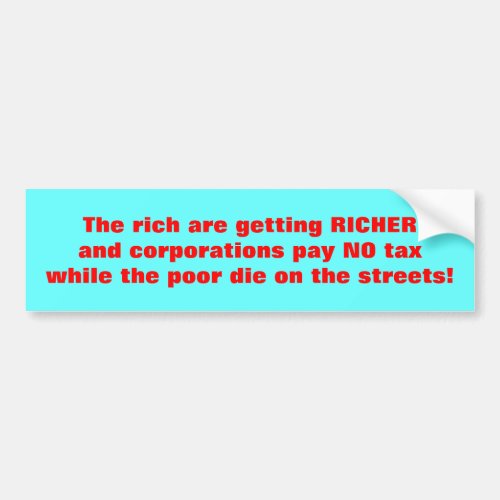 Stop Corporate Welfare Bumper Sticker