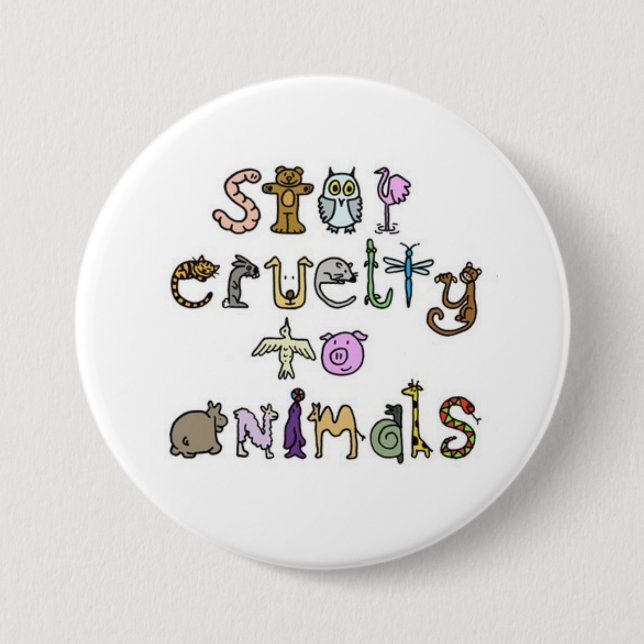 stop cruelty to animals - Customized Button (Front)