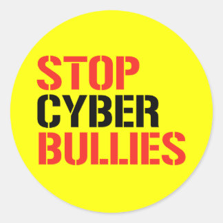 STOP CYBER BULLIES CLASSIC ROUND STICKER