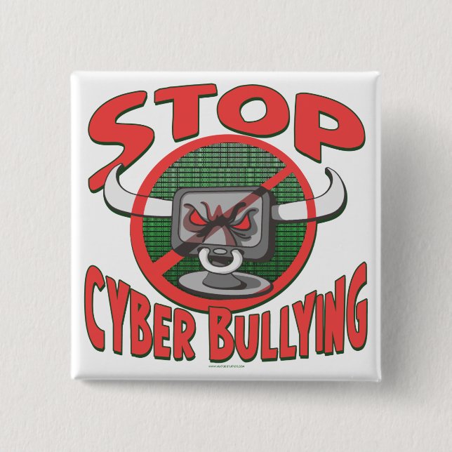 Stop Cyber-Bullying Anti Cyberbully Gear Pinback Button (Front)