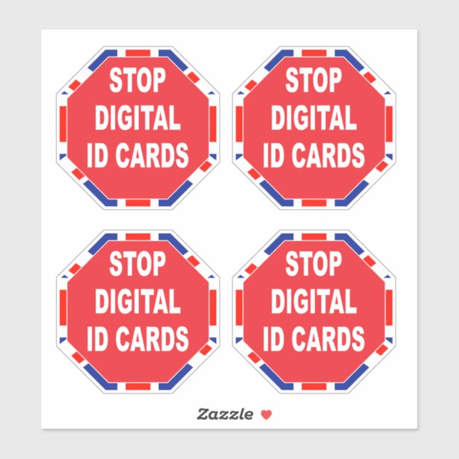 Stop Digital ID Cards Sticker (Sheet)