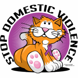 Stop Domestic Violence Cat Statuette