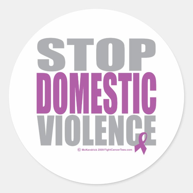 Stop Domestic Violence Classic Round Sticker (Front)