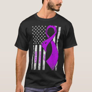 Stop Domestic Violence - Distressed American Flag T-Shirt