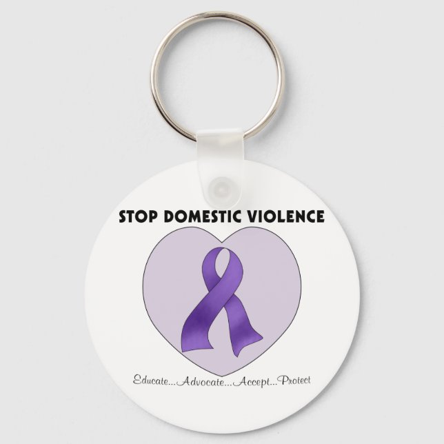 Stop Domestic Violence Keychain (Front)