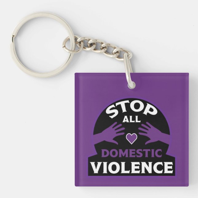 Stop Domestic Violence Keychain (Front)
