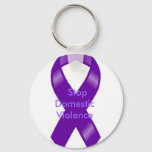 Stop Domestic Violence Keychain at Zazzle