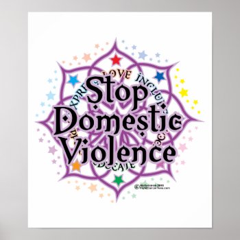 Stop Domestic Violence Lotus Poster by fightcancertees at Zazzle