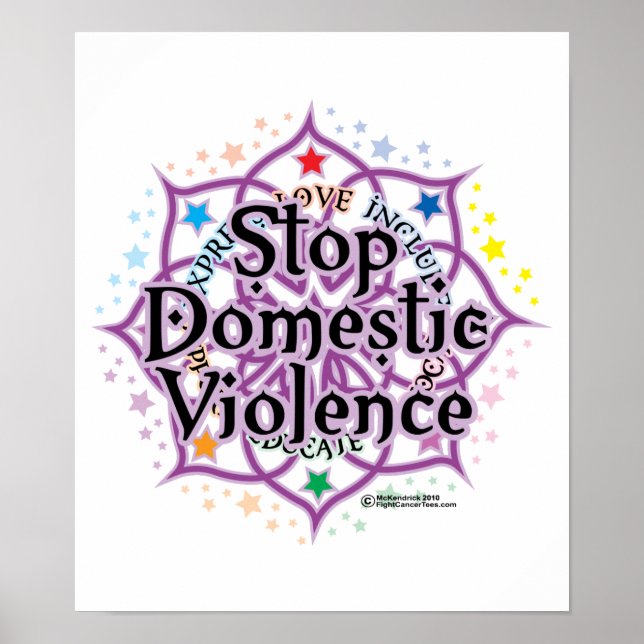 Stop Domestic Violence Lotus Poster (Front)