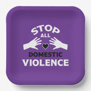 Stop Domestic Violence Paper Plates