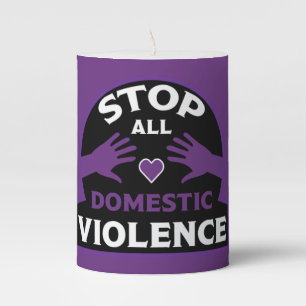 Stop Domestic Violence Pillar Candle